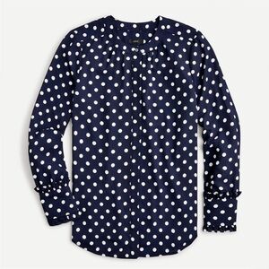 J. Crew Polka Dot Shirt - navy blue and white, size XL